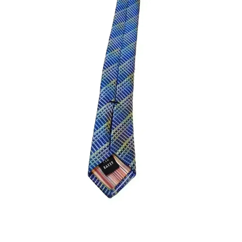 TED BAKER Blue Multicolor Geometric Stripe Silk Tie Neck Tie‎ Neckwear USA